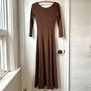 Mara Hoffman Gwyneth Ribbed Scoop Neck Dress Brown